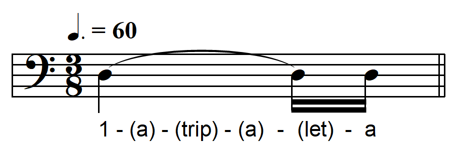 rhythmic dictation compound meter one beat example 18